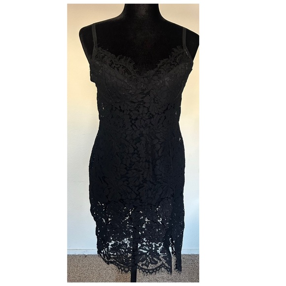 NWOT Elegant Black Lace Slip Dress - Picture 6 of 6